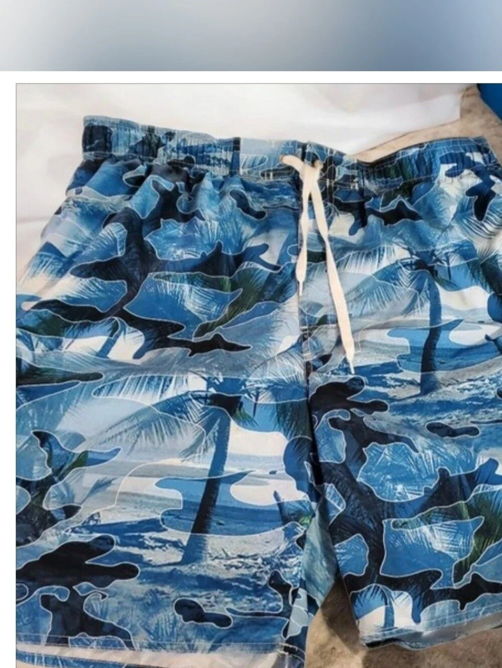 Newport Blue Island Brand Palm Trees Print Men's Swim Trunks size XXL
